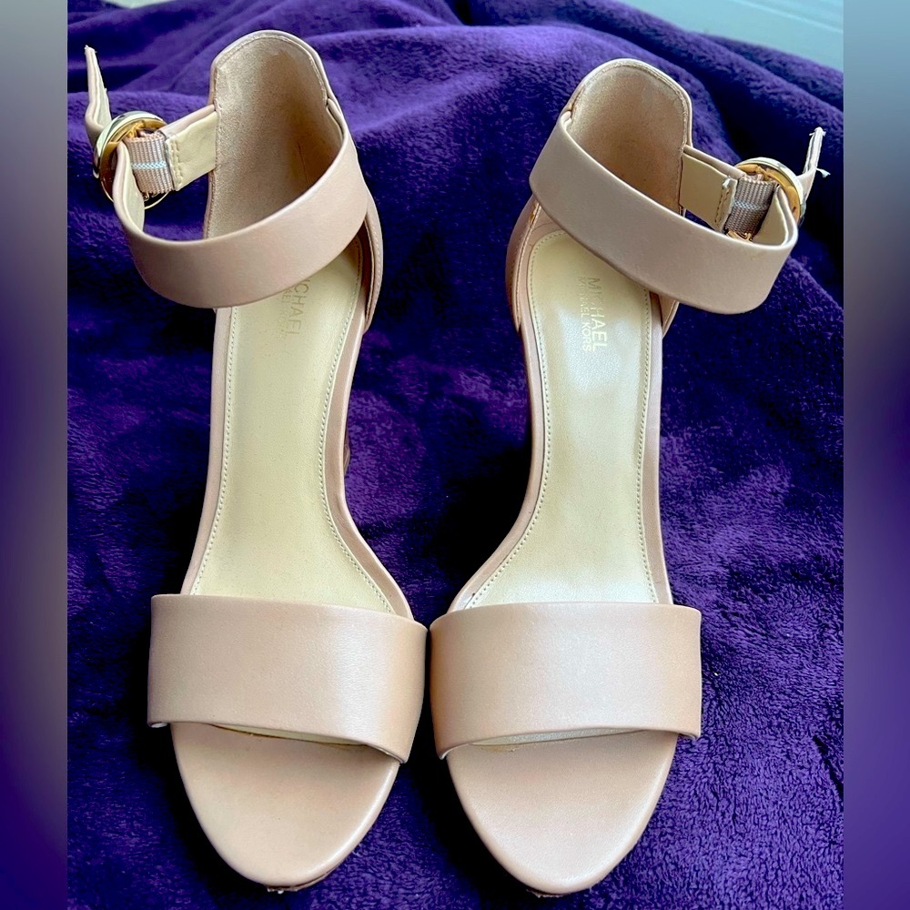 Micheal Kors nude wedges, size 9